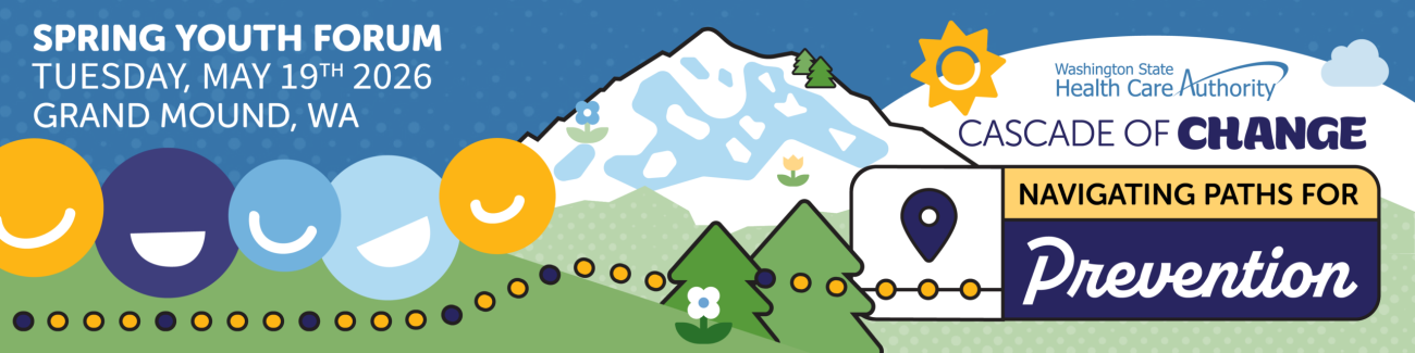 A graphic with the 2026 Spring Youth Forum date, logo and text that says 'cascade of change'